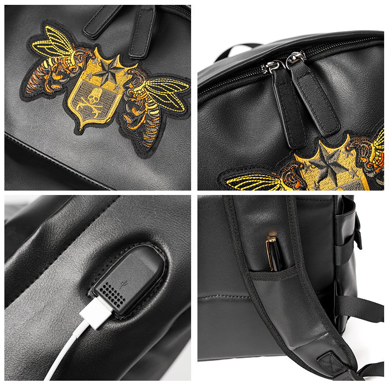 Men's Embroidered Laptop Backpack For College And University_voghion.com