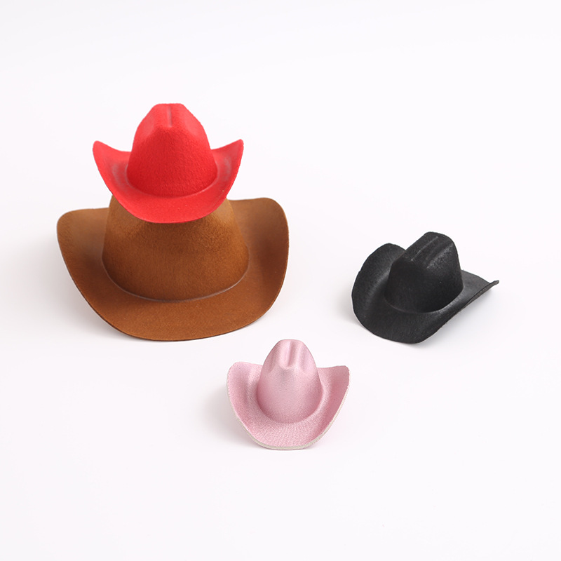 Suministro sombrero de vaquero especial pequeño sombrero juguete pequeño sombrero accesorios para el cabello sombrero Tarjeta de pelo sombrero Mini sombrero