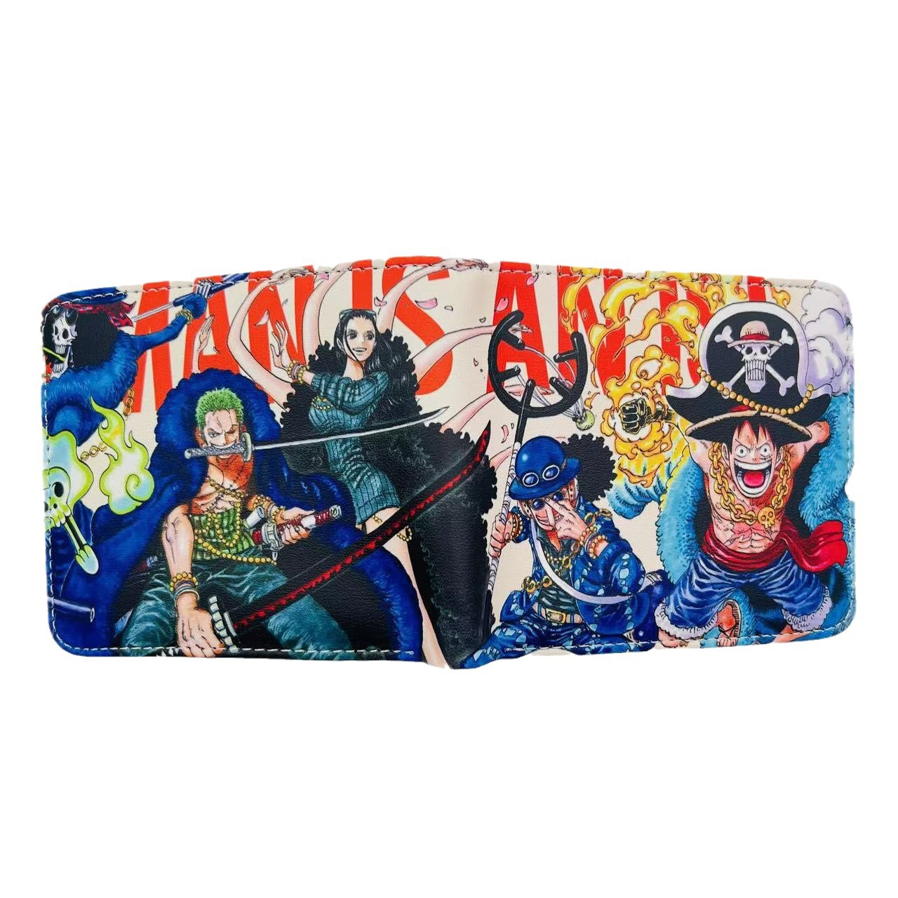One Piece One Piece Cartera de dibujos animados japoneses Luffy Choba Solon plegable estudiantes PU cartera de cuero corta
