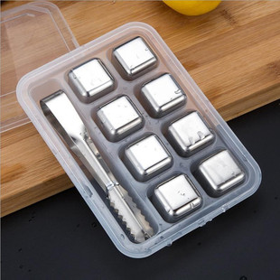Stainless Steel Ice Cubes 304 Non-Melting Ice Cubes Ice Artifact Whiskey Ice Wine Stone Iron Refrigerator Ice Cube Quick Freezer