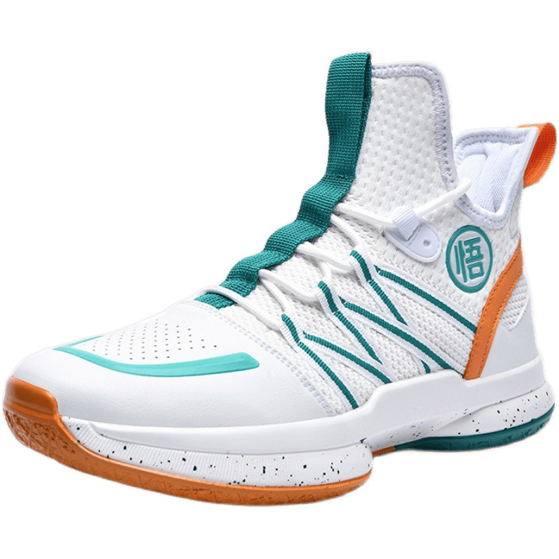 Zapatos de baloncesto de malla de alta altura nuevos zapatos deportivos de estudiantes de cemento zapatos de fútbol de combate real con suela de goma