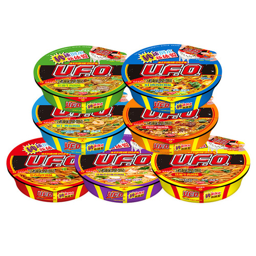 Nissin UFO UFO fried noodles dry noodles instant cup noodles ready-to-eat brewed noodles instant noodles snacks whole box wholesale