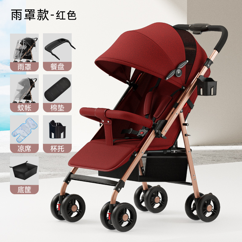 Mayorista bidireccional cochecito de bebé se puede sentar y acostarse bebé ultra ligero plegable pasear artefacto mágico para el recién nacido portátil