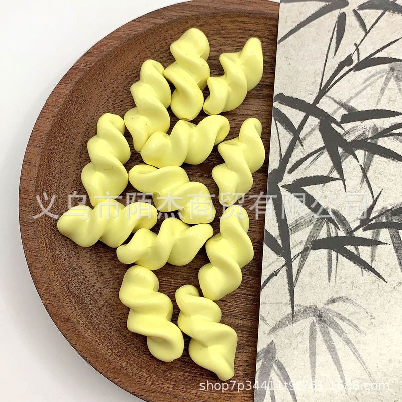 直孔烤漆15色浪味仙螺纹彩色珠 DIY串珠散珠手机链条挂件材料配饰|undefined