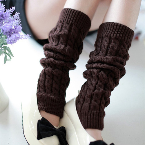 Korean Women's Autumn/Winter New JK Knitted Ankle Socks 8-Needle Cable Knit Socks Woolen Warm Slimming Leg Guard Boot Socks
