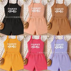 Girls' vest and shorts set ins宝宝夏季吊带裤子两件套儿童套装