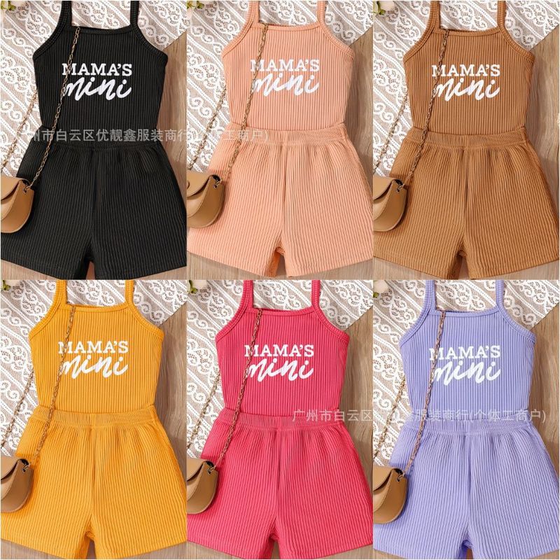 Girls' vest and shorts set ins宝宝夏季吊带裤子两件套儿童套装|undefined
