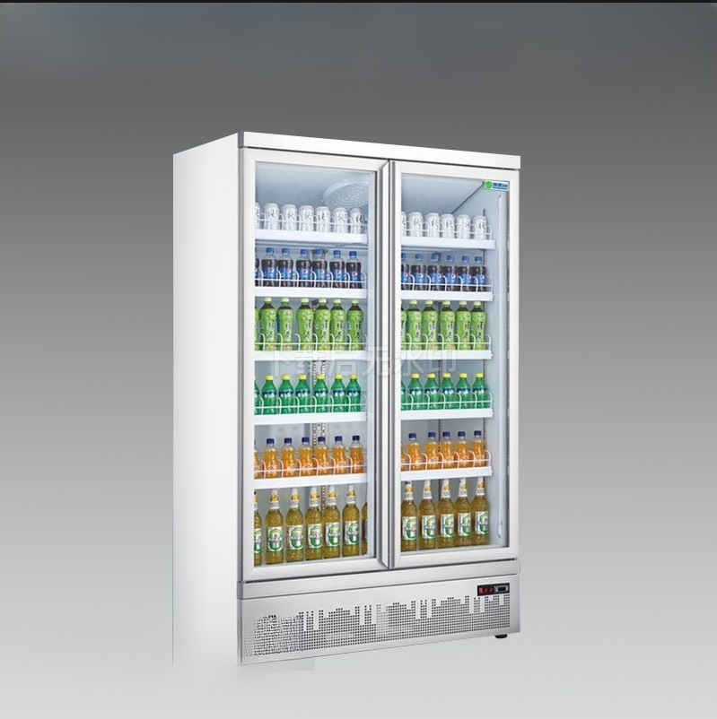 风冷饮料柜超市蔬菜水果立式冷冻冷藏冰柜双开门保鲜展示冰箱商用