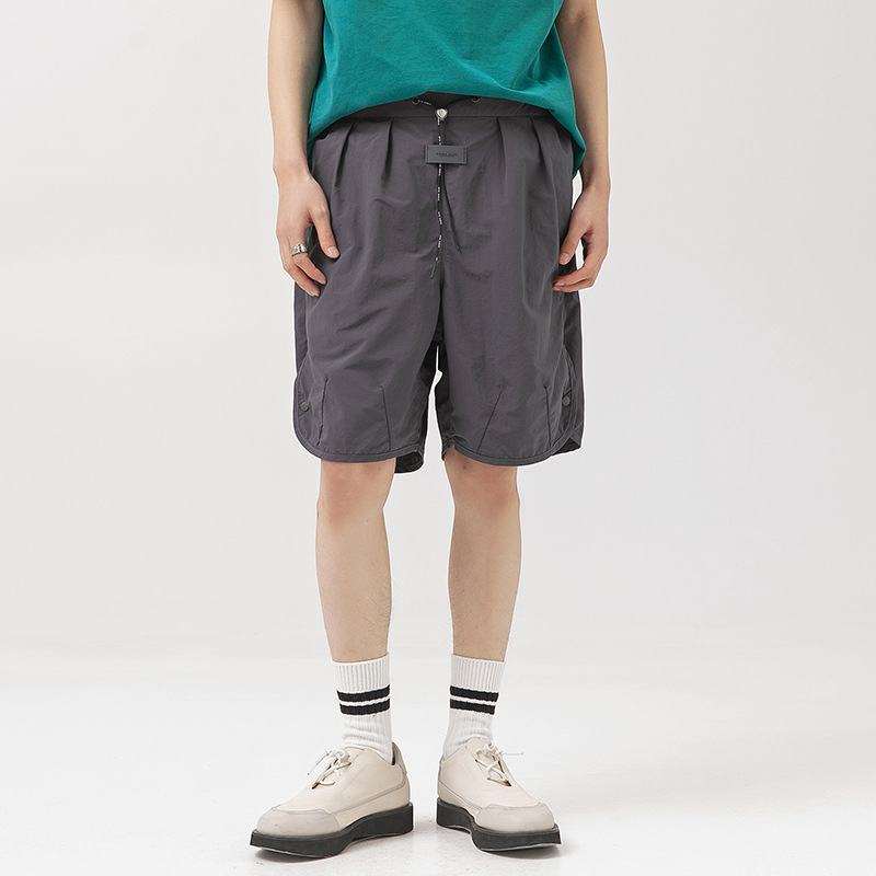 Mountain-Style Lightweight Outdoor Ice Silk Shorts for Men, Summer Loose Plus-Size Trendy Brand Men's Knee-Length Nylon Quick-Dry Shorts