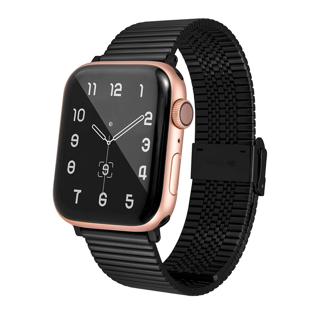 Для Apple Watch 6 поколения iwatch ремешок из нержавеющей стали бусина бамбуковая Двойная страховка Пряжка ремешок для Apple Watch