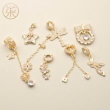 14K�~僽�߱�ɫ��ʯ�����������Ǻ��J���K���diy�����Ʒ���