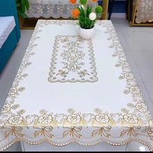 烫金欧式桌布PVC 防水防滑防烫防油免洗桌垫长方形 餐桌茶几台布