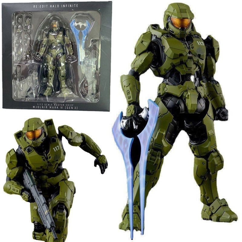 Halo Infinite Master Chief 1/12 Action Figure Collectible Model with Color Box