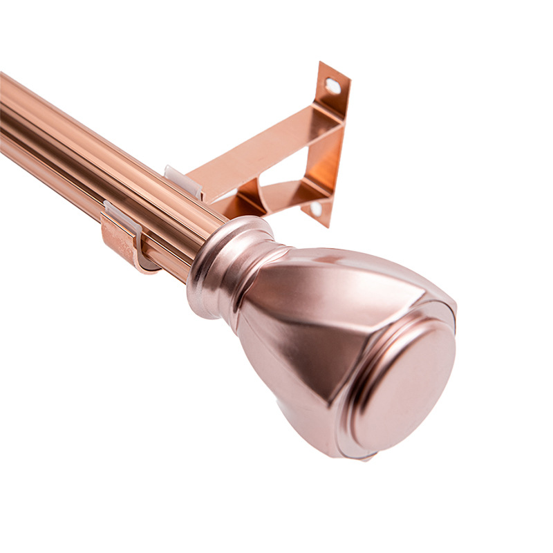 Varilla romana de aleación de aluminio engrosada, varilla de cortina de lujo ligera, pista silenciosa de doble varilla simple y doble, accesorios de soporte lateral superior al por mayor