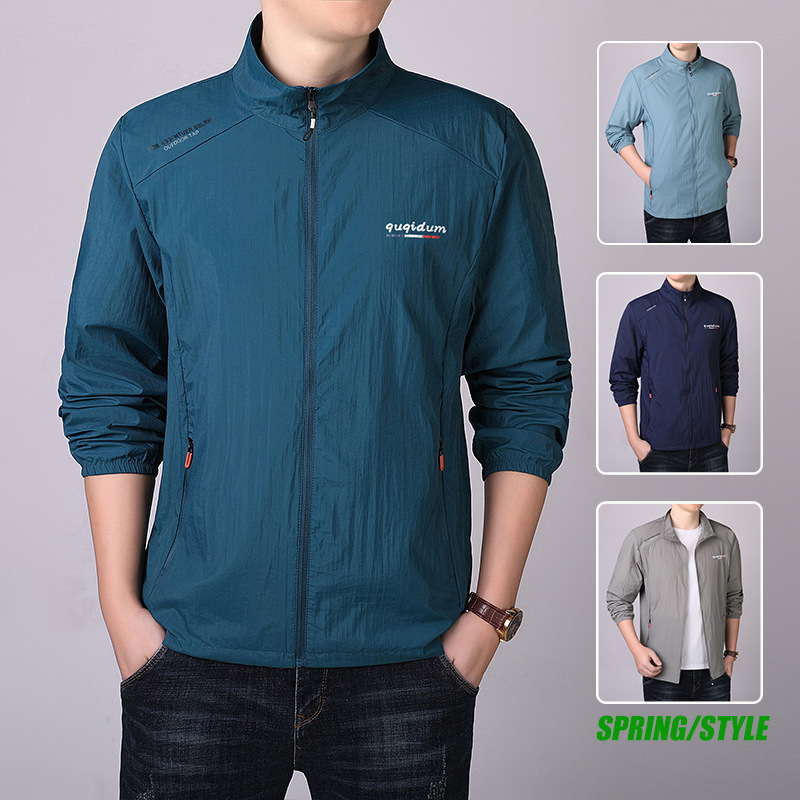 2024 moda nueva chaqueta de protección solar para hombres abrigo delgado de verano deportivo al aire libre transpirable anti-UV ropa de piel image 2