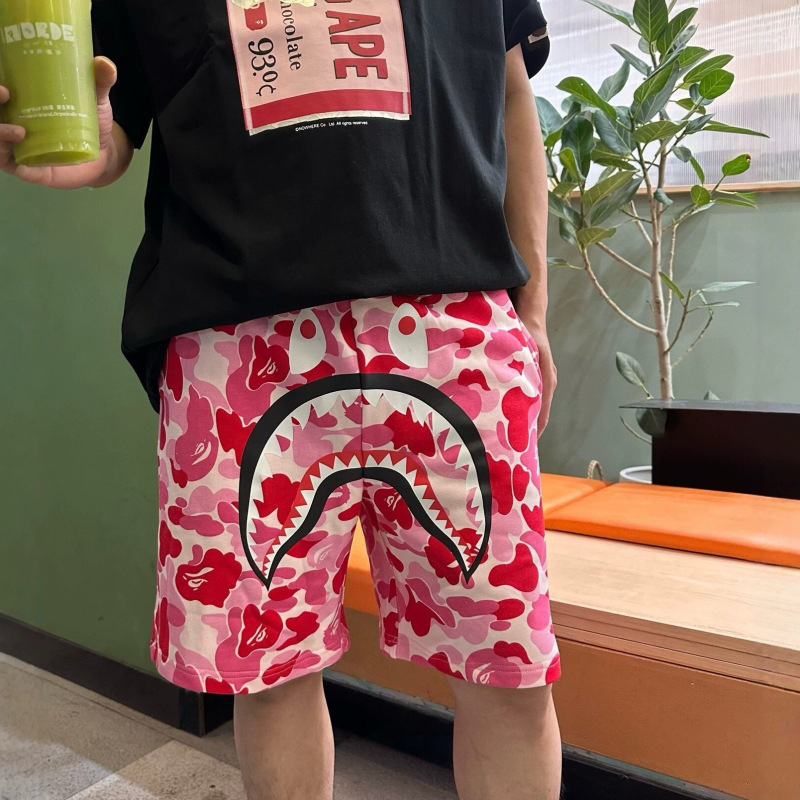 Summer Bp Trendy Brand Shark Camouflage Shorts for Men and Women, Loose Casual Sports Shorts for Students, 340g