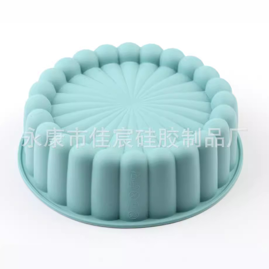 Cross-border hot selling baking silicone 100-fold round cake mold sunflower silicone mold spot wholesale