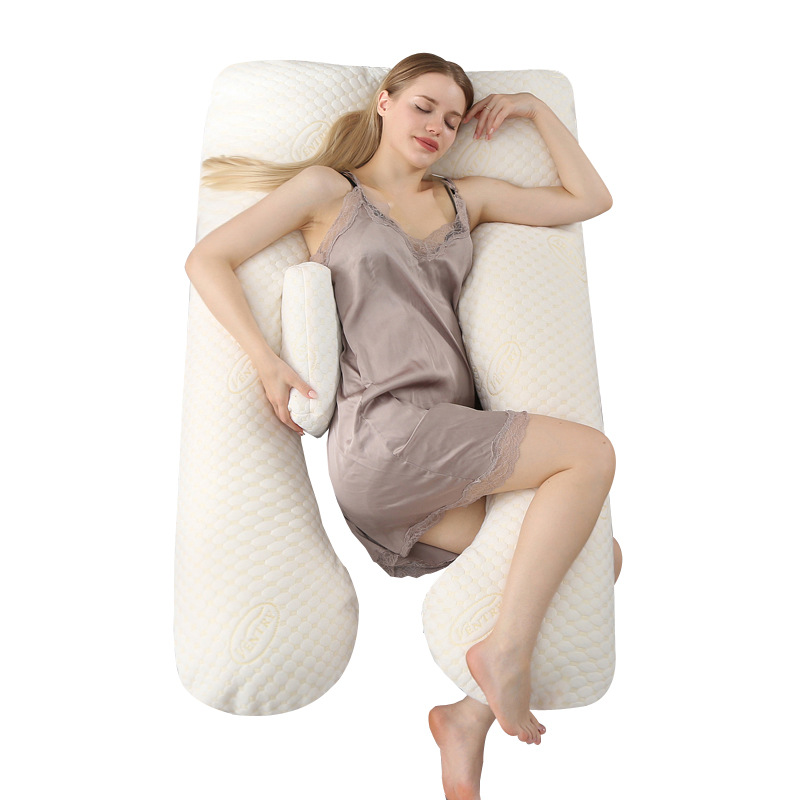 Cross-border U-shaped maternity pillow Side Sleeper pillow removable and washable U-shaped pillow nap pillow cushion waist pillow factory pillow wholesale