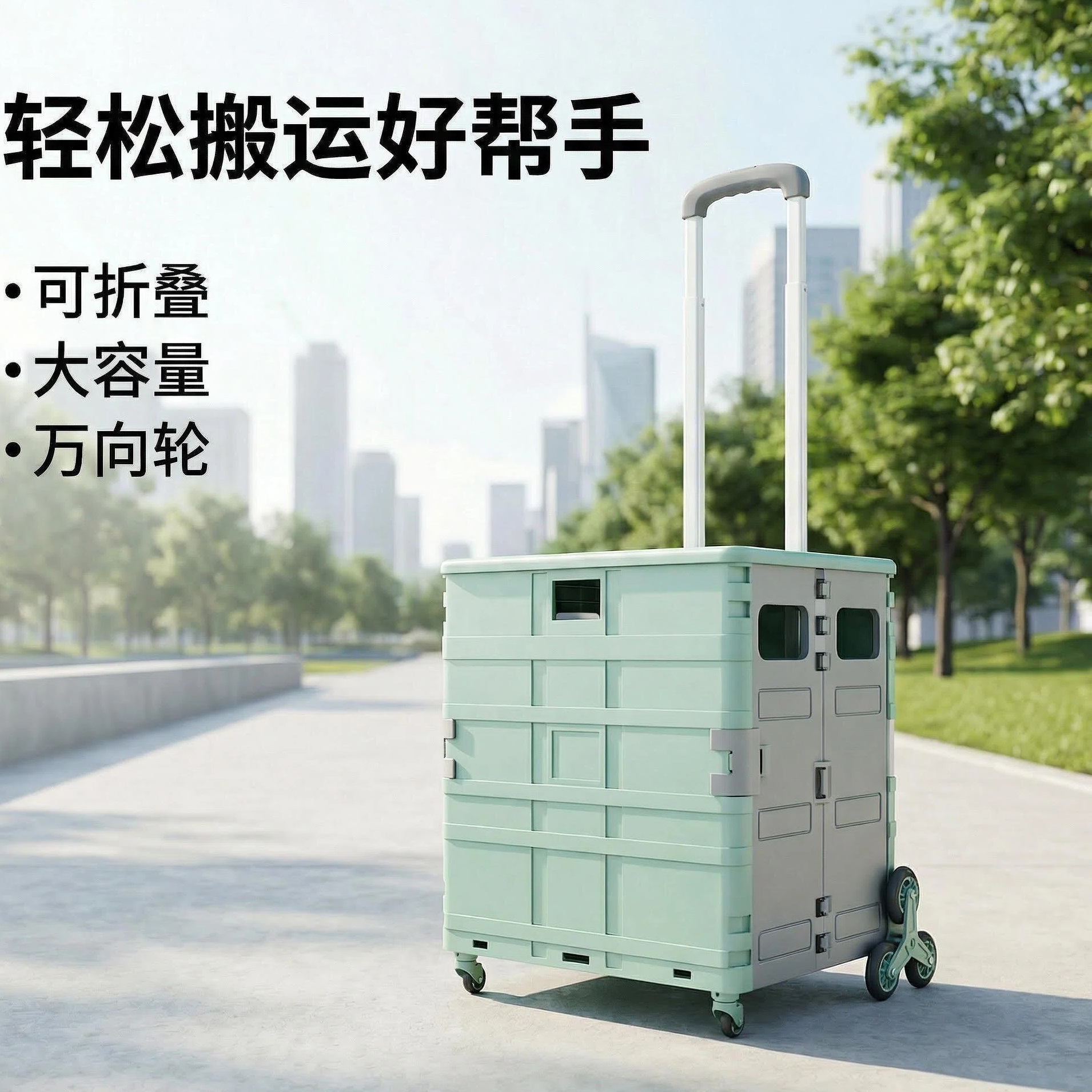 Portable Shopping Cart Shopping Small Trolley Trolley Folding Hand Trolley Small Trolley Household Stall Trailer Artifact