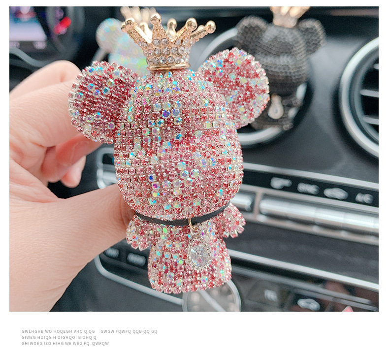 New rhinestone violent bear creative car decoration air outlet car aromatherapy Diamond-embedded car accessories factory wholesale