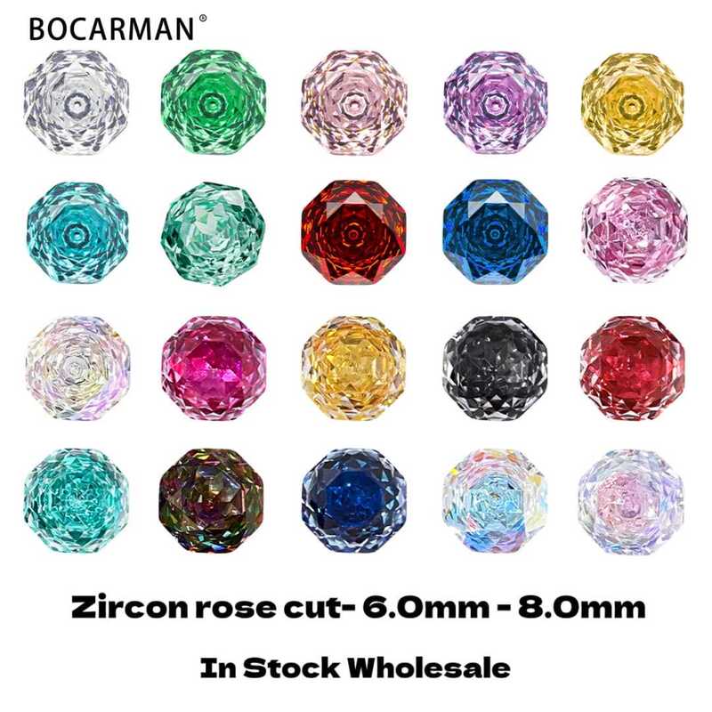 High-Quality Millennium Rose-Cut Zircon Stone 5A, Octagonal Round Shape, 6-8mm DIY Nail Art Accessories, Wholesale in Stock High-Quality Millennium Rose-Cut Zircon Stone 5A, Octagonal Round Shape, 6-8mm DIY Nail Art Accessories, Wholesale in Stock