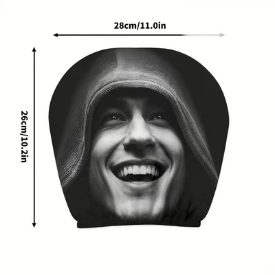 Universal seat cover white horror face design - 02-1-piece-car-pillowcase-26cm28cm