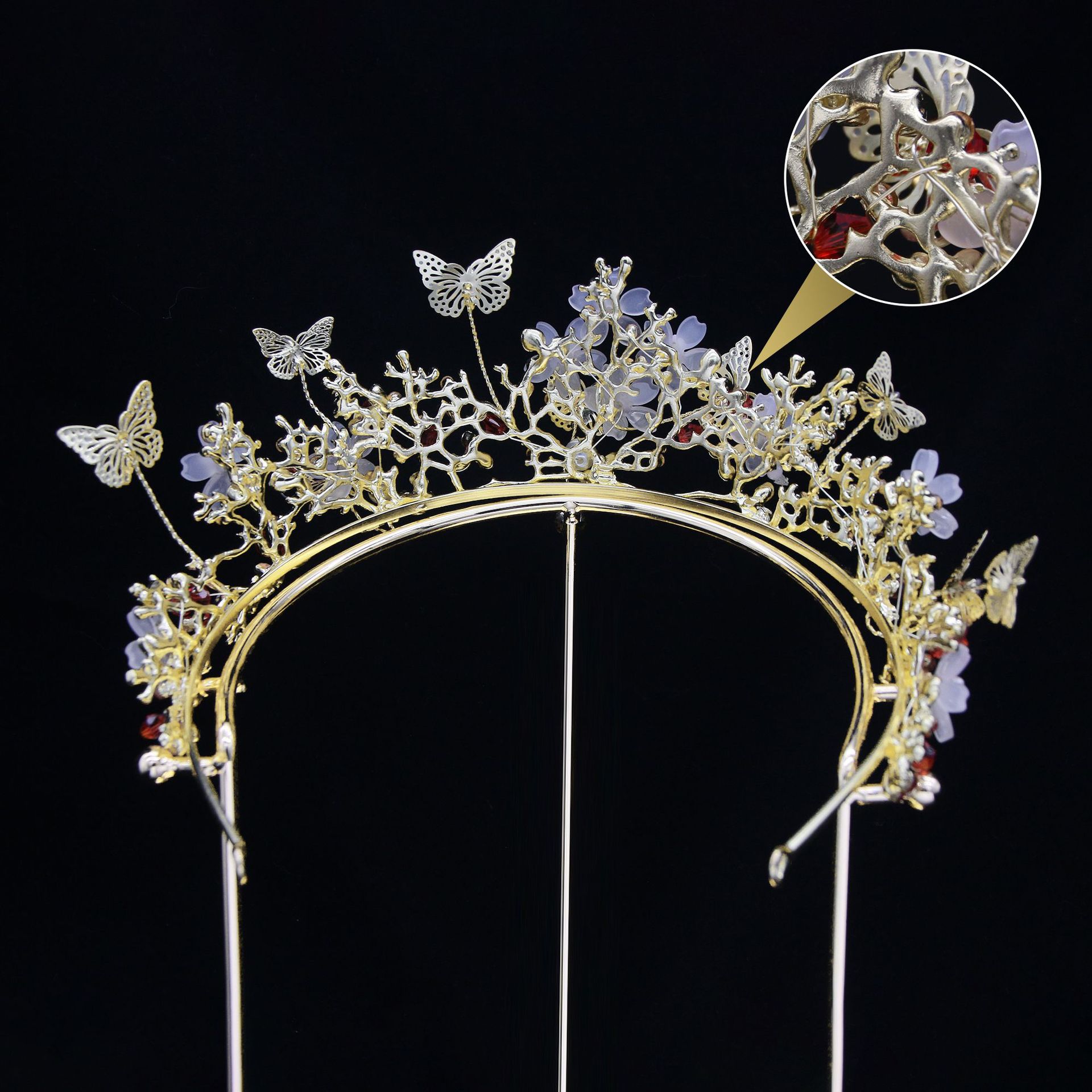 Bride Crown Vintage Style Handmade Hair Accessory For Weddings_voghion.com