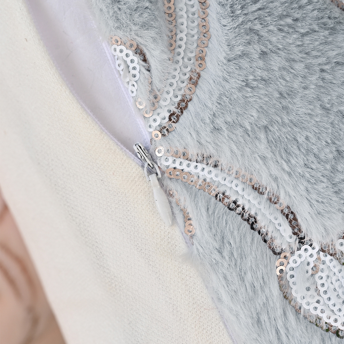 Cross-border amor doble arco almohada cubierta universal simple peluche sequinilla almohada cubierta sofá de oficina cubierta de cintura