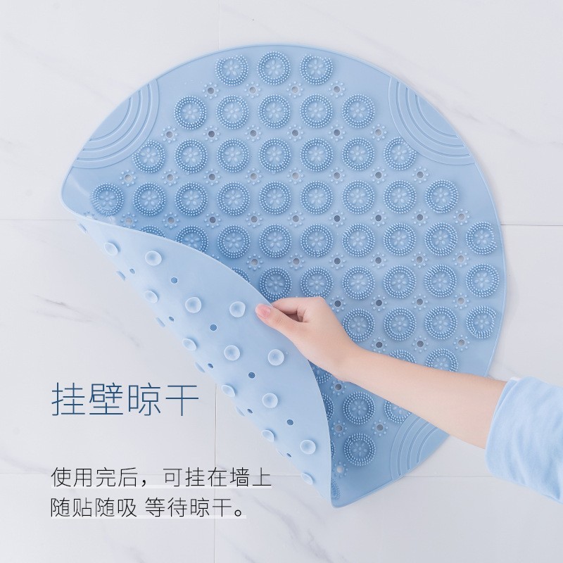 新型円形浴室TPR滑り止めマット家庭用シャワー室疎水速乾吸盤床マット風呂マッサージマット|undefined