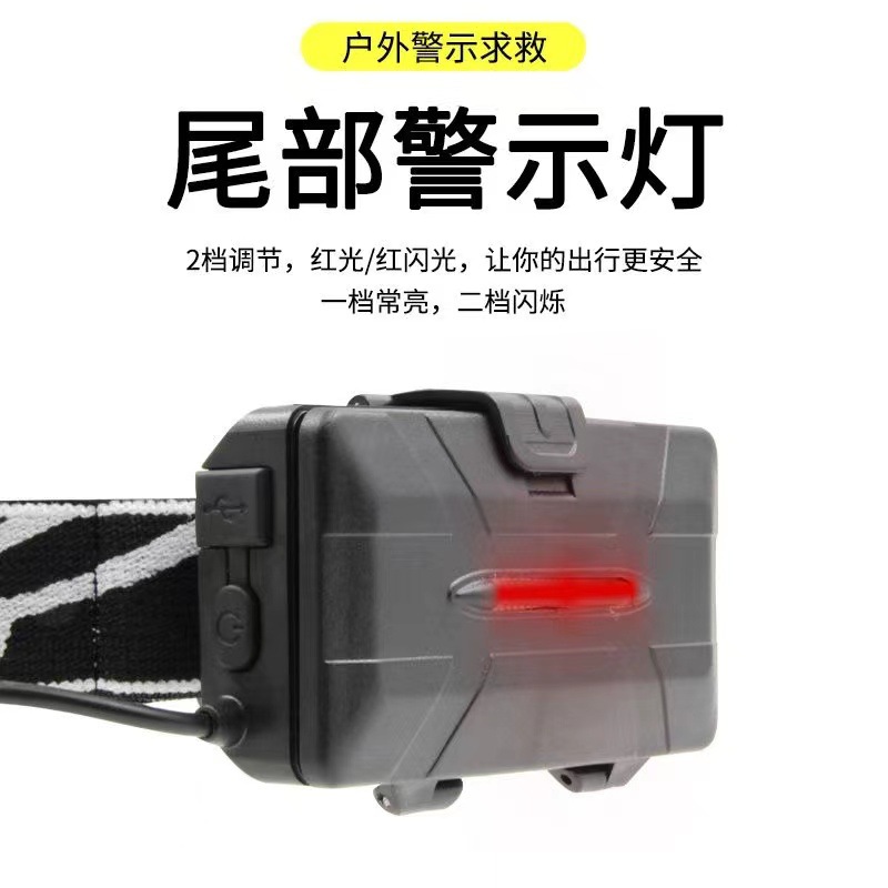 Inducción reflector faro fuerte luz recargable batería de litio ultra ligero impermeable montado en la cabeza Luz de pesca Pesca nocturna linterna LED