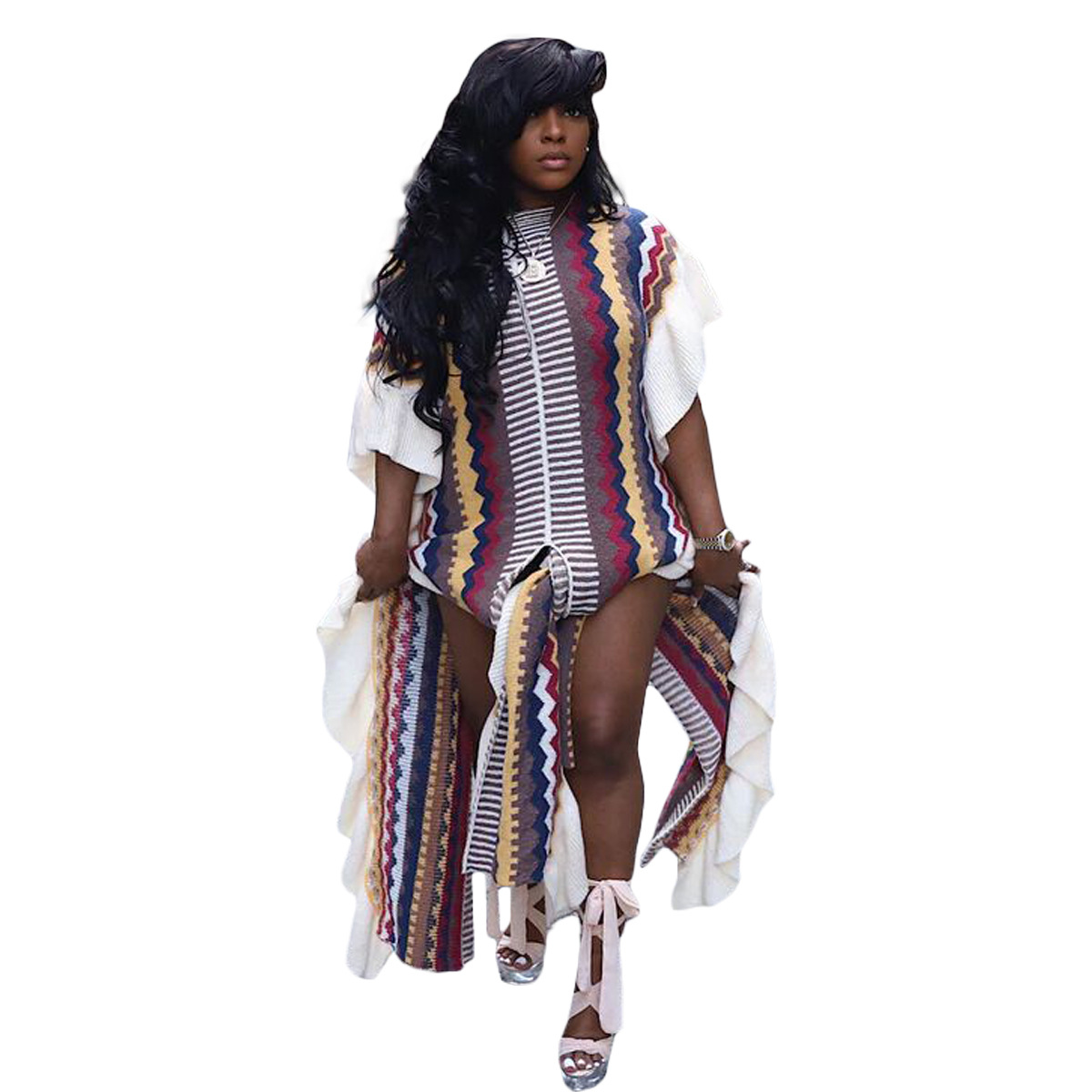1050g Weight Maxi Long Dress Dress Length Type Sleeveless Sleeve Length Sweater Dress Dresses Type Polyester Fabric Type High Waist Waist Line Daily, Street Occasion Round Neck Neckline Loose Fit Type Geometric Pattern Autumn Season Women's Gender Casual Style Wholesale Women's Casual Geometric Daily Street Round Neck Sleeveless Sweater Dress 14