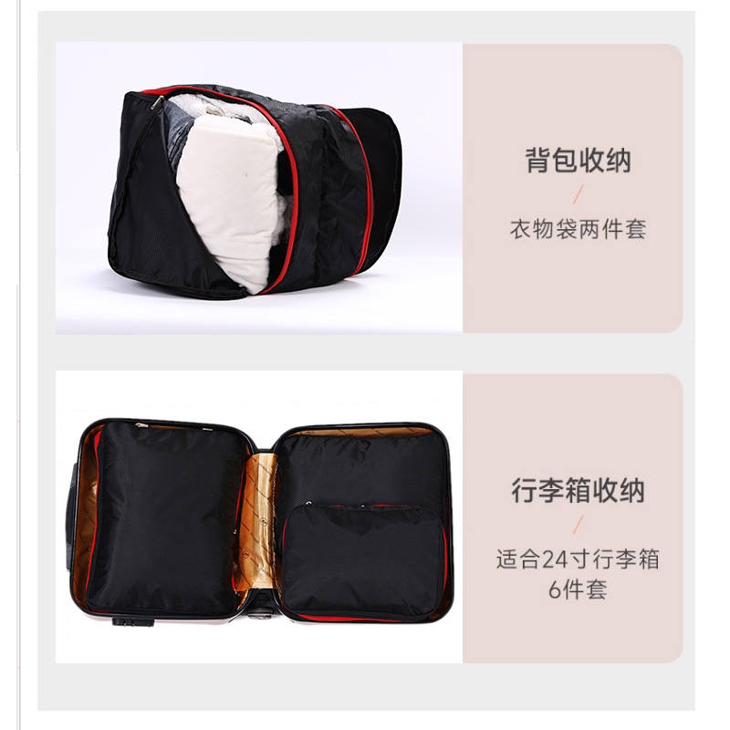 Cross-border best-selling travel compression storage bag, large capacity portable three-piece set divider bag, waterproof clothing storage bag