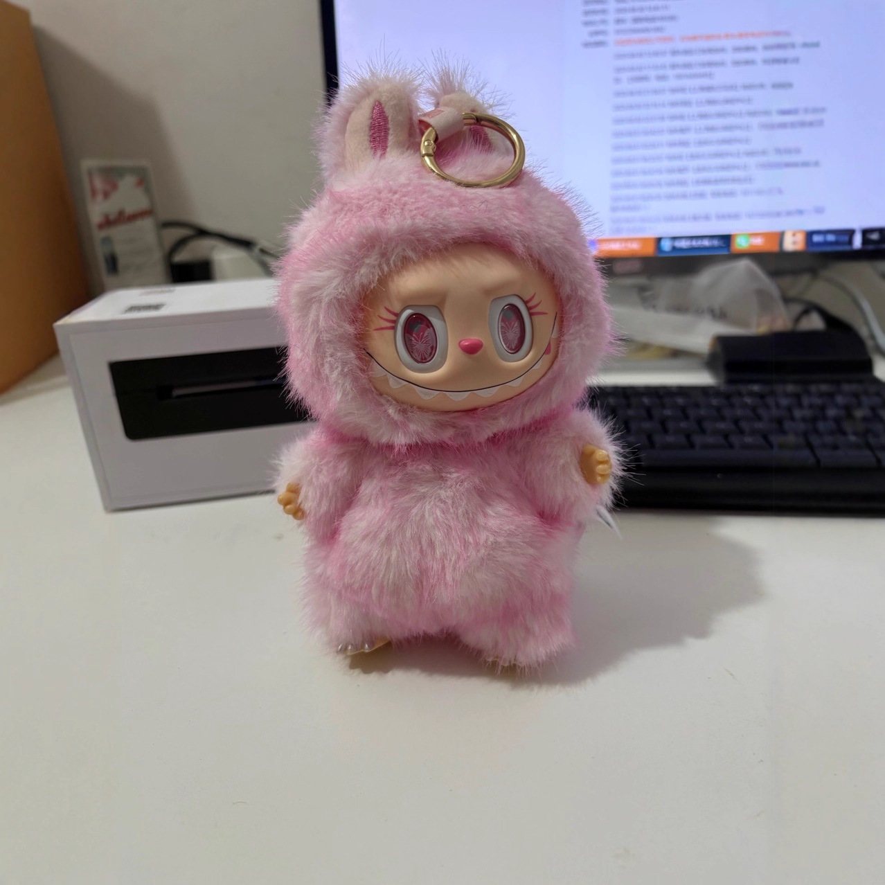 2025新版改娃拉布布labubu公仔粉蝶毛绒玩具心动盲盒搪胶脸潮玩手