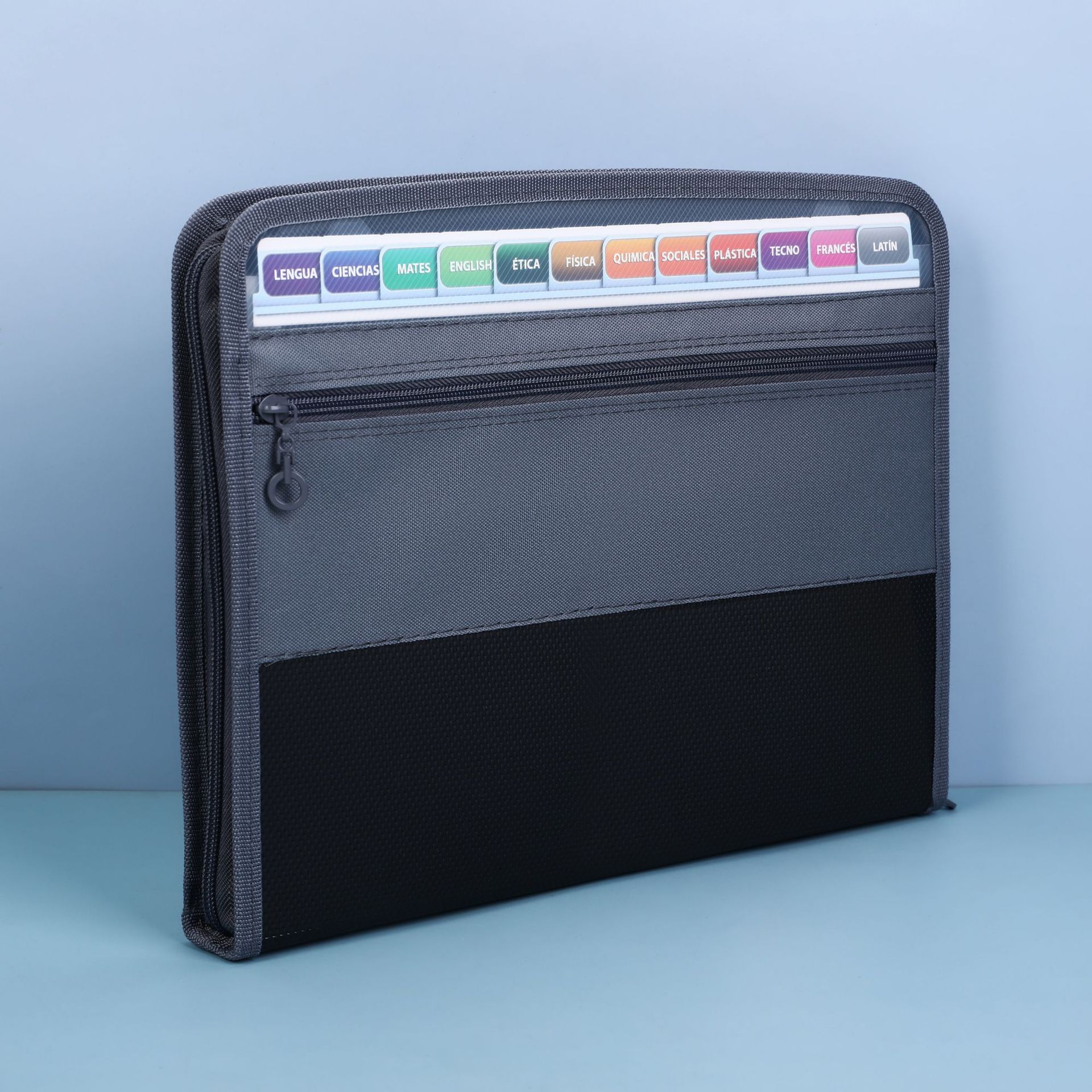 Bolso de órgano transfronterizo a4 carpeta doble cremallera 13 capas de papel de prueba de estudiante de gran capacidad bolsa de almacenamiento bolsa de documentos de oficina image 17
