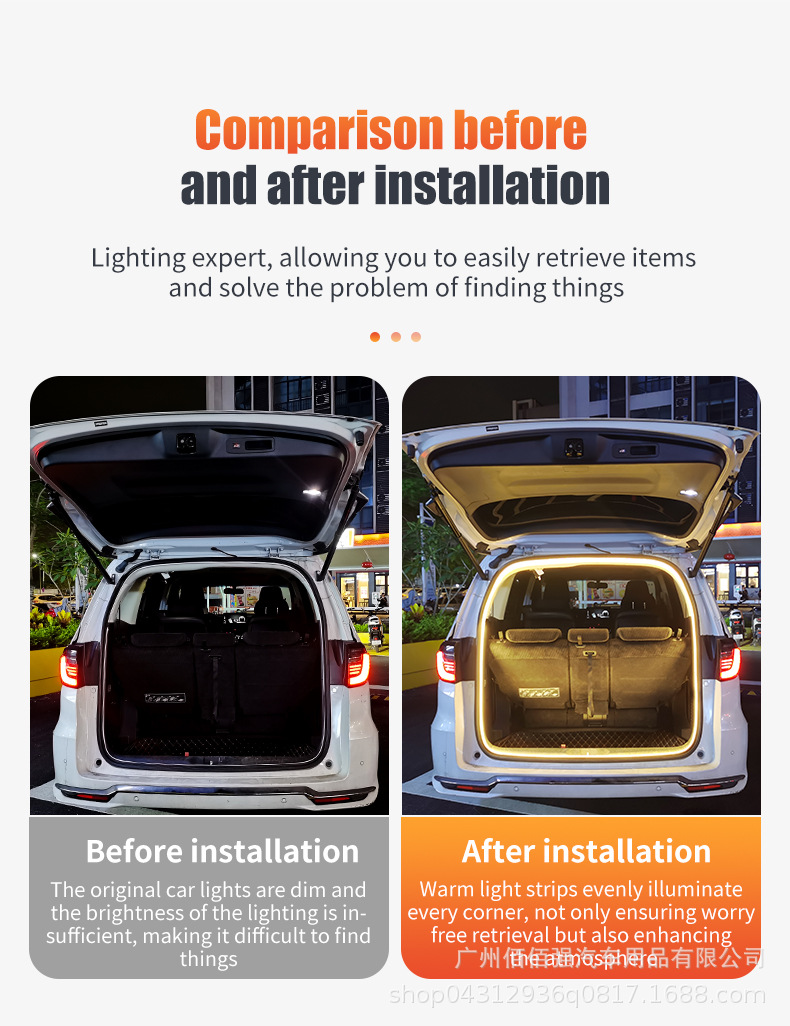 Cross-Border Car Trunk Streamer Light Atmosphere Light Silicone Led Car Decorative Light Stall Tail Box Lighting Strip