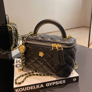 Demi-season retro small bag with diamond pattern, shoulder bag, chain bag