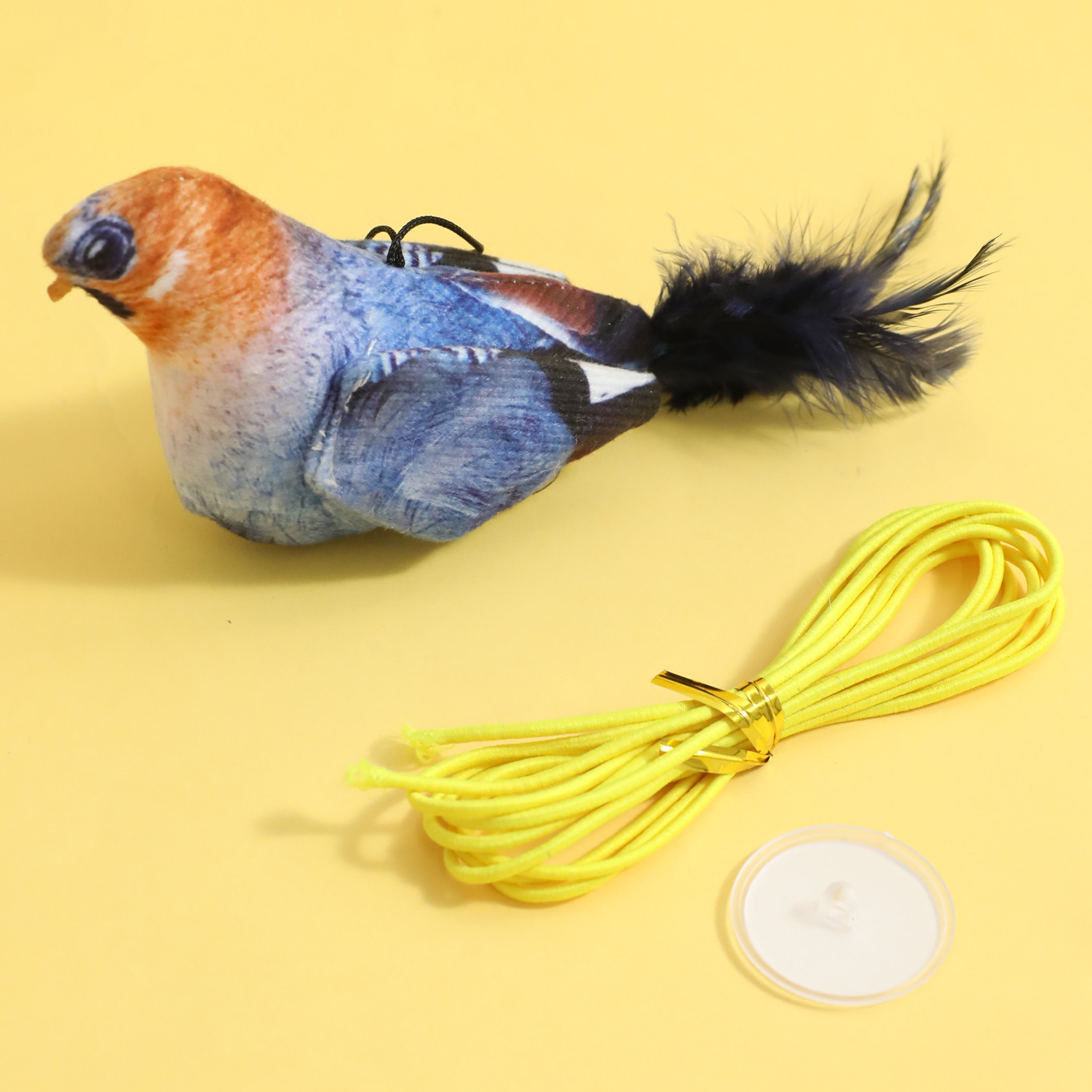 Juguetes de gato divertidos simulación electrónica sonido pájaro colgando succión tipo gato auto-hi para aliviar el aburrimiento artefacto juguete cuerda elástica