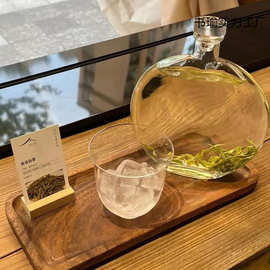 创意圆形冷萃咖啡密封瓶ins高颜值酒壶玻璃果酒瓶随手大容量酒瓶