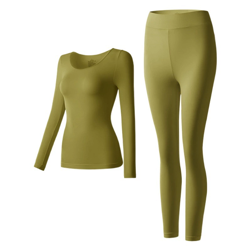 Теплые согревающие брюки с длинными рукавами увлажняющая маска для кожи с гиалуроновой кислотой осенняя одежда длинные брюки с высоким эластичным низом теплый костюм женский