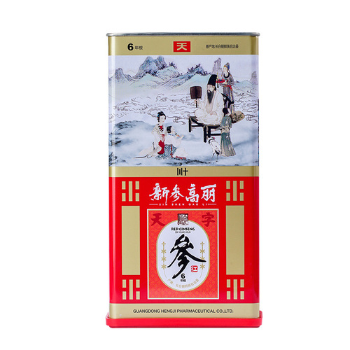 New Goryeo Grafting Red Ginseng, 6-Year Root, New Goryeo Ginseng, Iron Box Packaging, Multiple Specifications, Place of Origin, Wholesale Supply