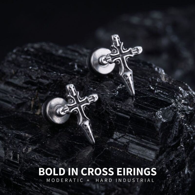 Vintage Cross Earrings for Men, Fashionable Commuting Versatile Earrings for Women, Simple and Unique Hip-Hop Trendy High-End Accessories Vintage Cross Earrings for Men, Fashionable Commuting Versatile Earrings for Women, Simple and Unique Hip-Hop Trendy High-End Accessories