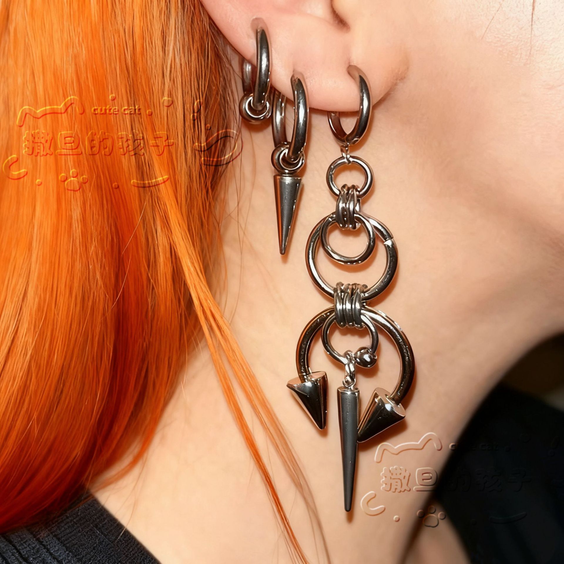 Labret stud lip piercing jewelry styling detail