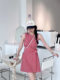 Small Red Plaid Sleeveless Vest Dress Women's Summer Wear New French Waist Hip Skirt