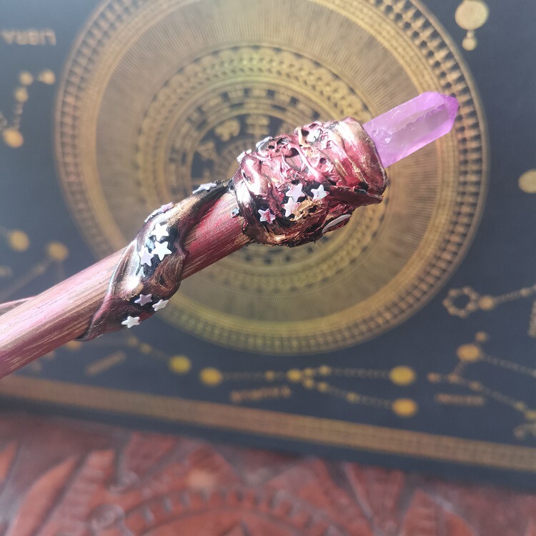 FHSJP WITCH魔法棒magic stick粉紫水晶星星权杖仪式道具Mag 图 7