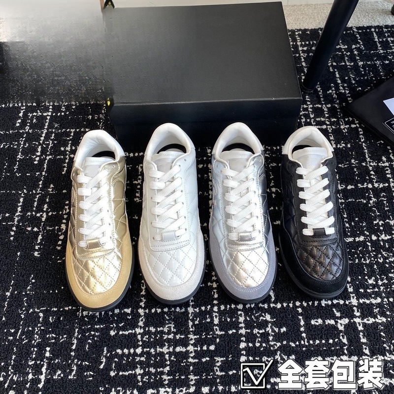 Classic Style Sheepskin Chanel-Inspired Sneakers for Women, Hidden Diamond Pattern German Training Shoes, Lace-Up Versatile Comfortable Casual Shoes Classic Style Sheepskin Chanel-Inspired Sneakers for Women, Hidden Diamond Pattern German Training Shoes, Lace-Up Versatile Comfortable Casual Shoes
