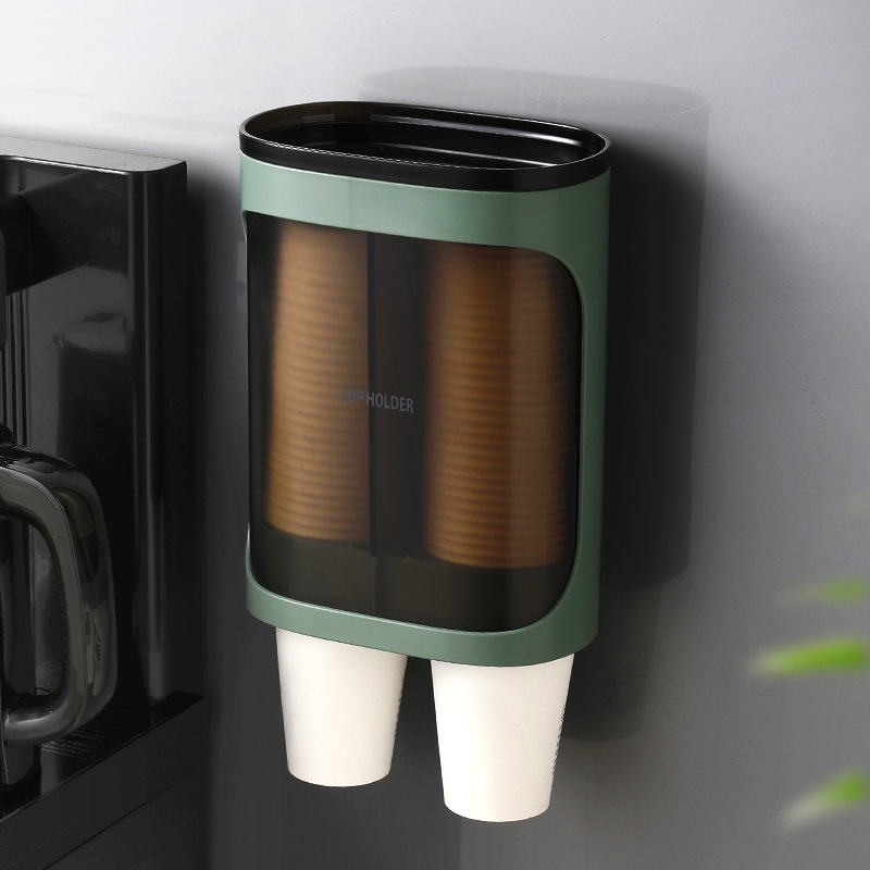 Disposable Paper Cup Holder, Light Luxury Cup Holder, Punch-Free Wall-Mounted Household Automatic Cup Drop Rack