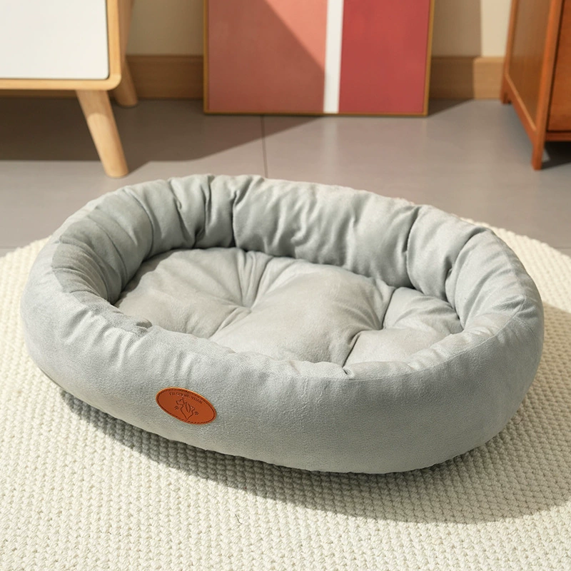Овальный домик для животных из флиса или бархата, размеры S–XXL (50×40×14 → 100×78×24 см), сохраняет тепло