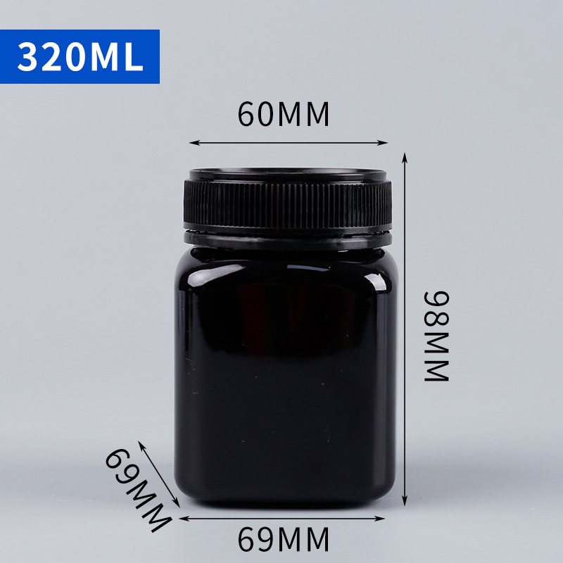 Plastic Honey Bottle 0.5kg Pack Honey Plastic Jar 500g Sealed Plastic Jar Light-Proof Thickeneded Square Honey Bottle