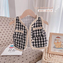 Baby Girl Elegant Little Miss Charming Stylish Vest Jacket 2024 Autumn Style Cute Kids Backless Top 77002