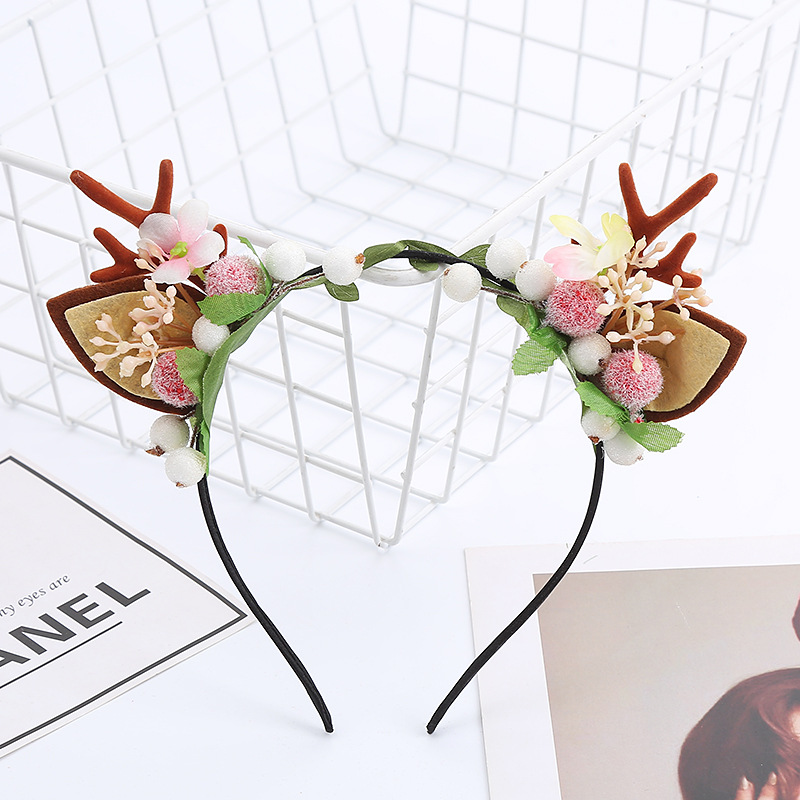 Nueva moda Venta caliente Navidad flocado corbata diadema niños diadema DIY fábrica al por mayor